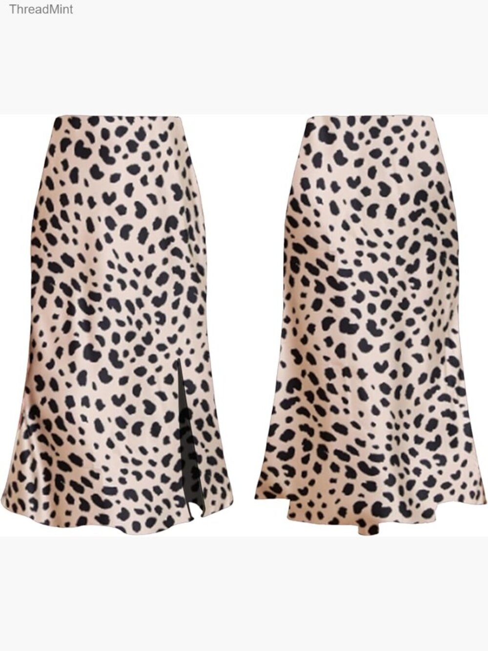 Silky Satin High Waist Side Split A Line Midi Skirt